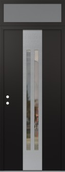 DIAMOND A8 36" X 96" BLACK/BLACK CLEAR GLASS PANEL STAINLESS STEEL RHI WITH TRANSOM FROSTED GLASS