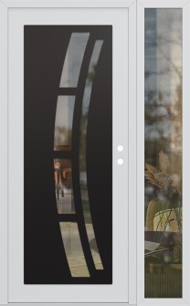 Diamond C12 48" x 80" white/white clear Glass Panel black LHI with Sidelite clear Glass