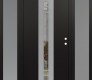 Modern Steel Front Door DIAMOND A4 64" X 80" BLACK/BLACK CLEAR GLASS PANEL STAINLESS STEEL LHI WITH 2 SIDELITES FROSTED GLASS
