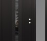 Modern Steel Front Door DIAMOND A2 48" X 80" BLACK/BLACK MIRRORED GLASS PANEL BLACK LHI WITH SIDELITE FROSTED GLASS