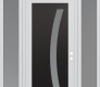 Modern Steel Front Door Diamond C4 60" x 96" white/white frosted Glass Panel black LHI with 2 Sidelites and Transom frosted Glass