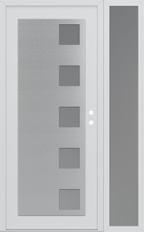 Diamond C5 50" x 80" white/white frosted Glass Panel stainless steel LHI with Sidelite frosted Glass