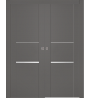 Avon 01 3H Gray Matte Double pocket doors