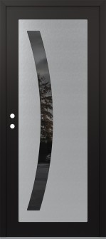 Diamond C4 36" x 80" black/black mirrored Glass Panel stainless steel RHI