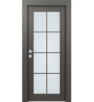 Avon 8 Lite Vetro Gray Matte Single Doors