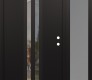 Modern Steel Front Door DIAMOND A8 52" X 80" BLACK/BLACK CLEAR GLASS PANEL BLACK LHI WITH SIDELITE FROSTED GLASS
