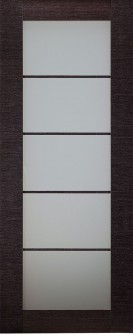 DOOR SLAB AVANTI 5 LITE VETRO BLACK APRICOT 30" X 80" X 1 3/4" TEMPERED FROSTED GLASS