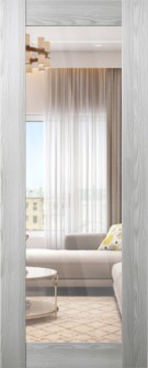DOOR SLAB AVON 207 CLEAR VETRO RIBEIRA ASH 32" X 84" X 1 3/4" TEMPERED CLEAR GLASS