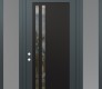 Modern Steel Front Door Diamond C6 60" x 96" anthracite/anthracite clear Glass Panel black RHI with 2 Sidelites and Transom frosted Glass