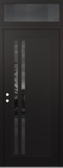 Diamond C6 36" x 96" black/black mirrored Glass Panel black RHI with Transom mirrored Glass