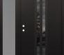 Modern Steel Front Door DIAMOND A8 50" X 80" BLACK/BLACK MIRRORED GLASS PANEL BLACK RHI WITH SIDELITE FROSTED GLASS