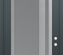 Modern Steel Front Door Diamond C15 36" x 96" anthracite/anthracite frosted Glass Panel stainless steel LHI with Transom frosted Glass