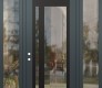 Modern Steel Front Door Diamond C15 68" x 96" anthracite/anthracite clear Glass Panel black RHI with 2 Sidelites and Transom clear Glass