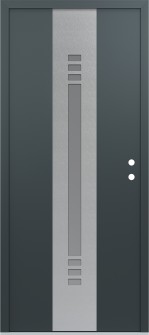 DIAMOND A5 36" X 80" ANTHRACITE/ANTHRACITE FROSTED GLASS PANEL STAINLESS STEEL LHI