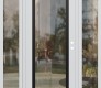 Modern Steel Front Door Diamond C1 68" x 80" white/white clear Glass Panel black LHI with 2 Sidelites clear Glass