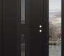 DIAMOND A6 50" X 80" BLACK/BLACK MIRRORED GLASS PANEL BLACK RHI WITH SIDELITE CLEAR GLASS