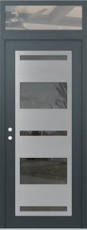 Diamond C10 36" x 96" anthracite/anthracite mirrored Glass Panel stainless steel RHI with Transom clear Glass