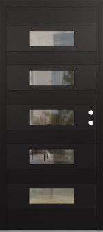 Diamond D5 36" x 80" black/black clear Glass Panel black LHI