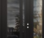 Modern Steel Front Door Diamond C15 50" x 96" black/black mirrored Glass Panel black LHI with Sidelite and Transom clear Glass