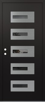 Diamond D6 36" x 80" black/black mirrored Glass Panel stainless steel RHI