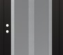 Modern Steel Front Door Diamond C14 36" x 80" black/white frosted Glass Panel stainless steel RHI