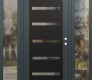 Modern Steel Front Door Diamond C7 64" x 80" anthracite/anthracite clear Glass Panel black LHI with 2 Sidelites clear Glass
