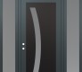 Modern Steel Front Door Diamond C4 60" x 96" anthracite/anthracite frosted Glass Panel black RHI with 2 Sidelites and Transom frosted Glass