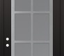Modern Steel Front Door Diamond C16 36" x 96" black/white frosted Glass Panel stainless steel RHI with Transom frosted Glass
