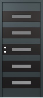 Diamond D9 36" x 80" anthracite/anthracite frosted Glass Panel black RHI