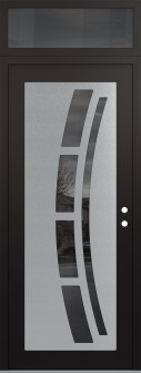 Diamond C12 36" x 96" black/black mirrored Glass Panel stainless steel LHI with Transom mirrored Glass
