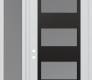 Modern Steel Front Door Diamond C2 52" x 96" white/white frosted Glass Panel black RHI with Sidelite and Transom frosted Glass