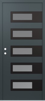 Diamond D3 36" x 80" anthracite/anthracite frosted Glass Panel black RHI