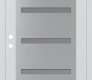 Modern Steel Front Door Diamond C7 36" x 80" white/white frosted Glass Panel stainless steel RHI