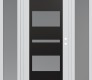 Modern Steel Front Door Diamond C10 64" x 80" white/white frosted Glass Panel black LHI with 2 Sidelites frosted Glass
