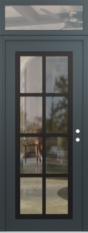Diamond C16 36" x 96" anthracite/anthracite clear Glass Panel black LHI with Transom clear Glass