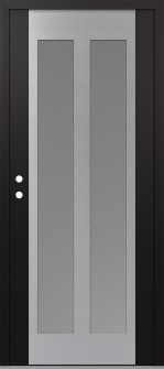 Diamond C14 36" x 80" black/white frosted Glass Panel stainless steel RHI