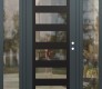 Modern Steel Front Door Diamond C9 60" x 80" anthracite/anthracite clear Glass Panel black LHI with 2 Sidelites clear Glass