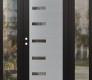 Modern Steel Front Door Diamond C8 60" x 80" black/black clear Glass Panel stainless steel RHI with 2 Sidelites clear Glass