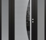 Modern Steel Front Door Diamond C13 60" x 80" black/black mirrored Glass Panel stainless steel LHI with 2 Sidelites frosted Glass