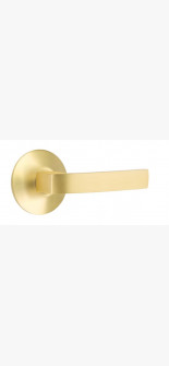 EMTEK BRESLIN LEVER WITH MODERN ROSETTE PASSAGE LH SATIN BRASS (US4) 5107