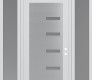 Modern Steel Front Door Diamond C8 68" x 96" white/white frosted Glass Panel stainless steel LHI with 2 Sidelites and Transom frosted Glass