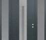 Modern Steel Front Door DIAMOND A2 68" X 96" ANTHRACITE/ANTHRACITE FROSTED GLASS PANEL STAINLESS STEEL LHI WITH 2 SIDELITES AND TRANSOM FROSTED GLASS