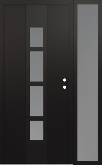 DIAMOND A10 52" X 80" BLACK/WHITE FROSTED GLASS PANEL BLACK LHI WITH SIDELITE FROSTED GLASS