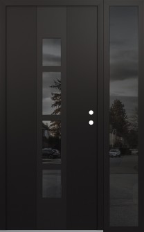 DIAMOND A10 50" X 80" BLACK/BLACK MIRRORED GLASS PANEL BLACK LHI WITH SIDELITE MIRRORED GLASS