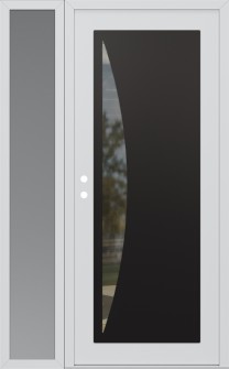 Diamond C13 52" x 80" white/white clear Glass Panel black RHI with Sidelite frosted Glass