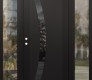 Modern Steel Front Door Diamond C4 60" x 80" black/black mirrored Glass Panel black RHI with 2 Sidelites clear Glass
