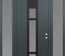 DIAMOND A9 64" X 96" ANTHRACITE/ANTHRACITE FROSTED GLASS PANEL BLACK RHI WITH 2 SIDELITES AND TRANSOM FROSTED GLASS