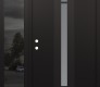 Modern Steel Front Door DIAMOND A5 48" X 80" BLACK/WHITE FROSTED GLASS PANEL BLACK RHI WITH SIDELITE MIRRORED GLASS