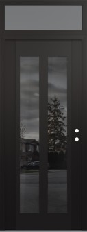 Diamond C14 36" x 96" black/black mirrored Glass Panel black LHI with Transom frosted Glass