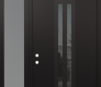 DIAMOND A8 52" X 96" BLACK/BLACK MIRRORED GLASS PANEL BLACK LHI WITH SIDELITE AND TRANSOM FROSTED GLASS